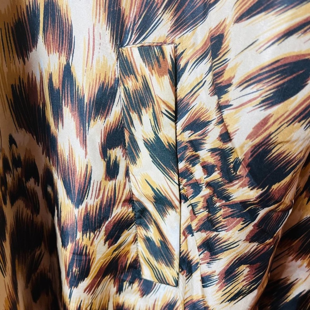 FUDA Int'l Women's Silk Vintage Leopard Bomber Jacket Size XXL - Picture 8 of 14